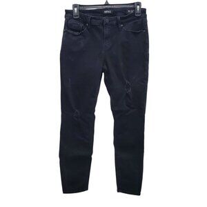 Buffalo David Bitton Jess Rip & Repair Mid-Rise Skinny Black Stretch Denim 4/27